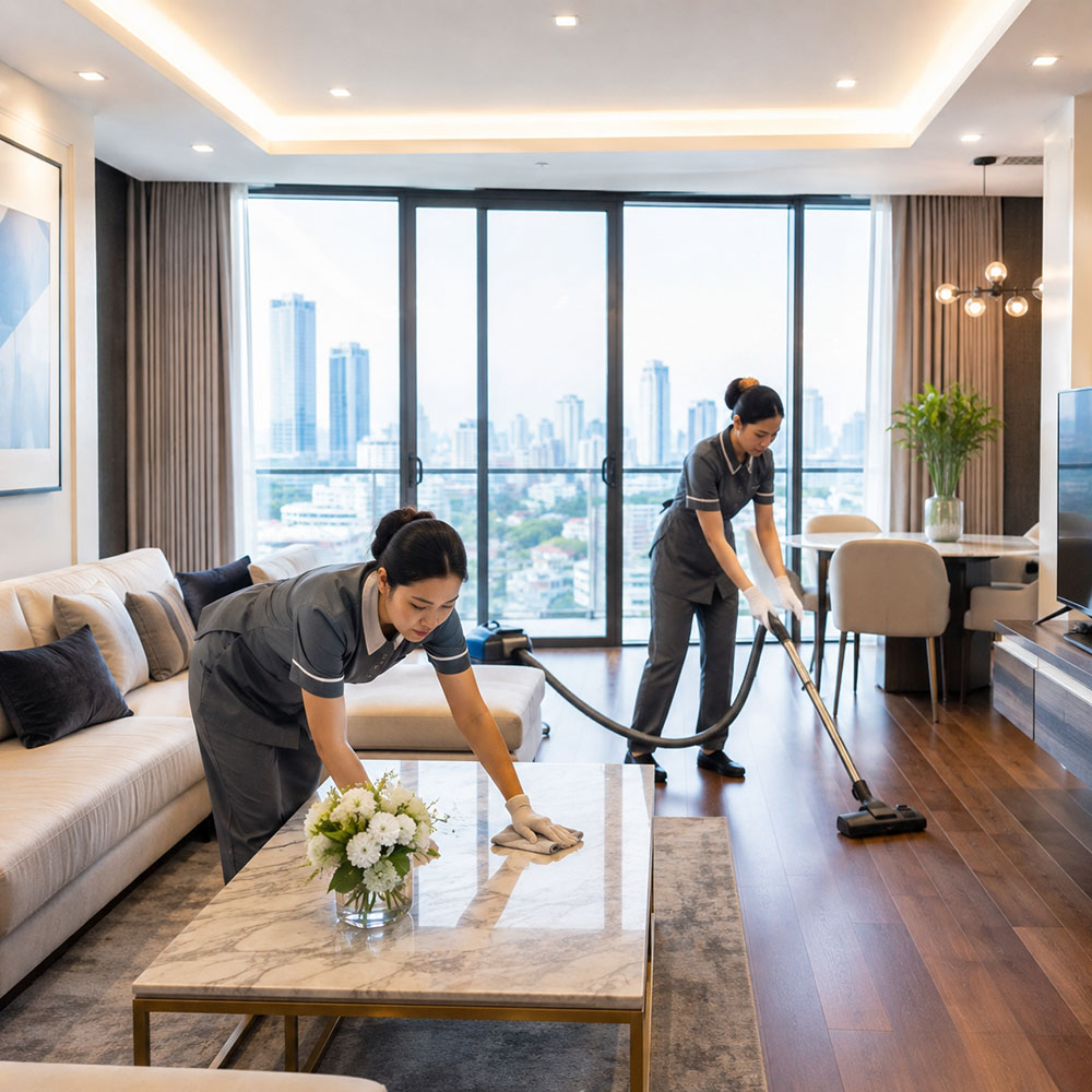 Professional cleaning service for managed properties in Phnom Penh