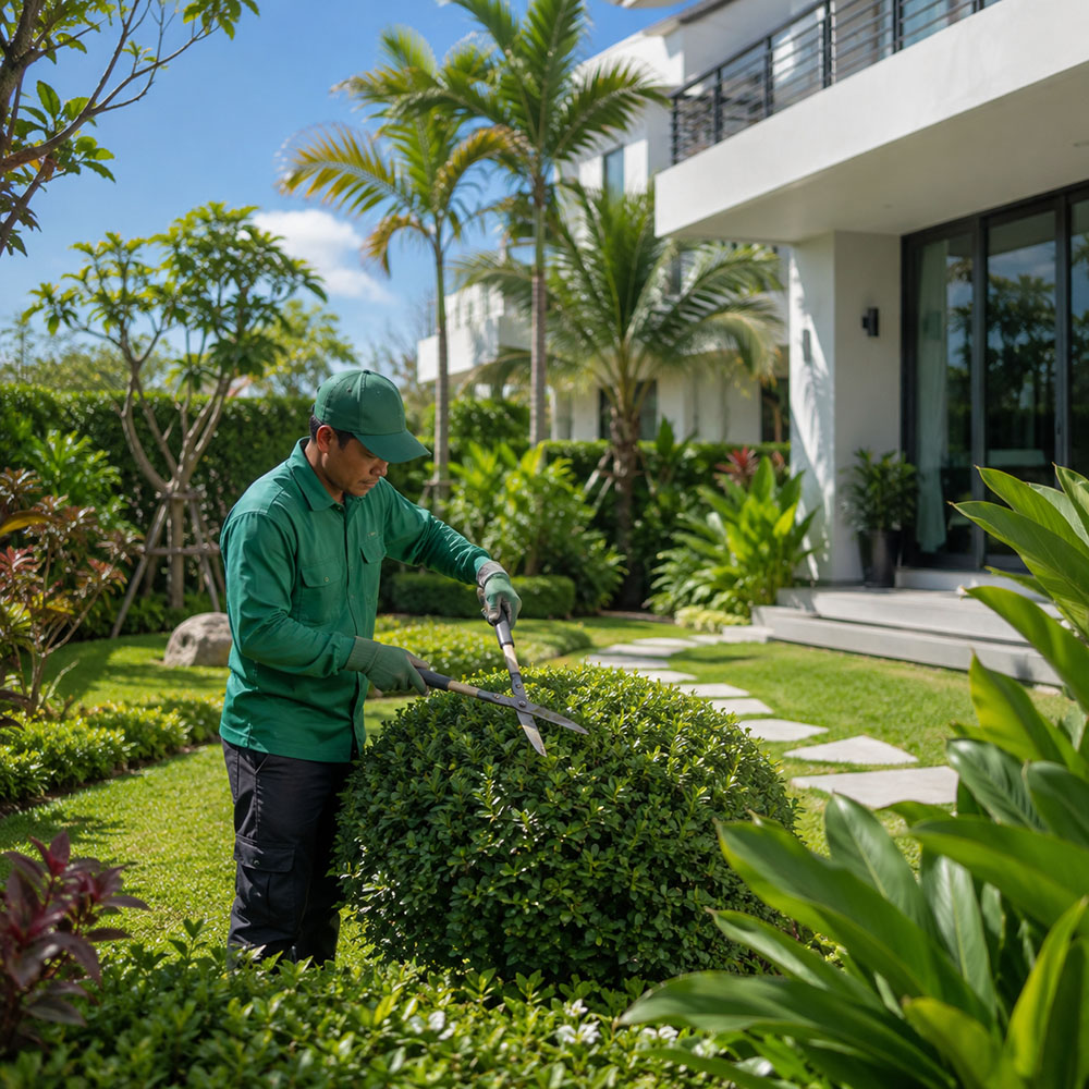 Landscaping and garden maintenance for Phnom Penh property management clients